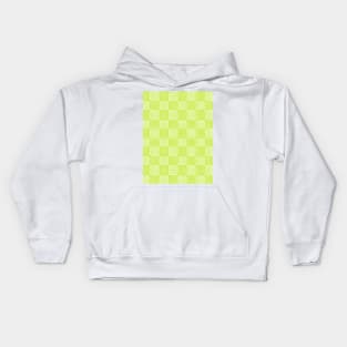 Checkered Love in Lime Green and White Kids Hoodie